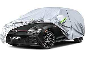 KouKou Hatchback Car Cover Waterproof All Weather Outdoor for Automobile Protection, Fit VW Golf GTI, Toyota Matrix, Audi A3,Ford Focus, Honda Fit, etc. (Length up to 178 inches)