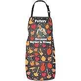 JNIAP Pottery Lover Gift Pottery Because Murder is Wrong Apron Ceramics Gift for Her