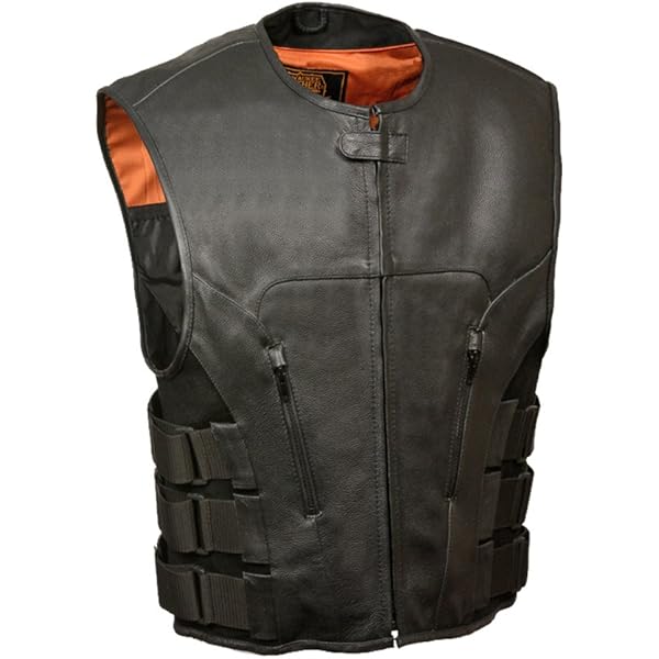 GARGOYLE BELLS Chaleco De Cuero Negro Para Hombre, Chaleco De Cuero De Cuero De Vaca Con Forro Chaleco De Motociclista Para Hombre