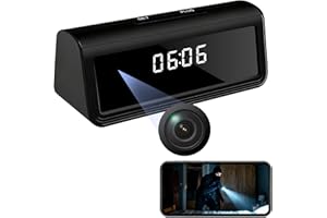 4K Hidden Camera Spy Camera Clock Wireless WiFi Home Security Surveillance Monitoring Camera Nanny Cam 170 Angle Night Vision