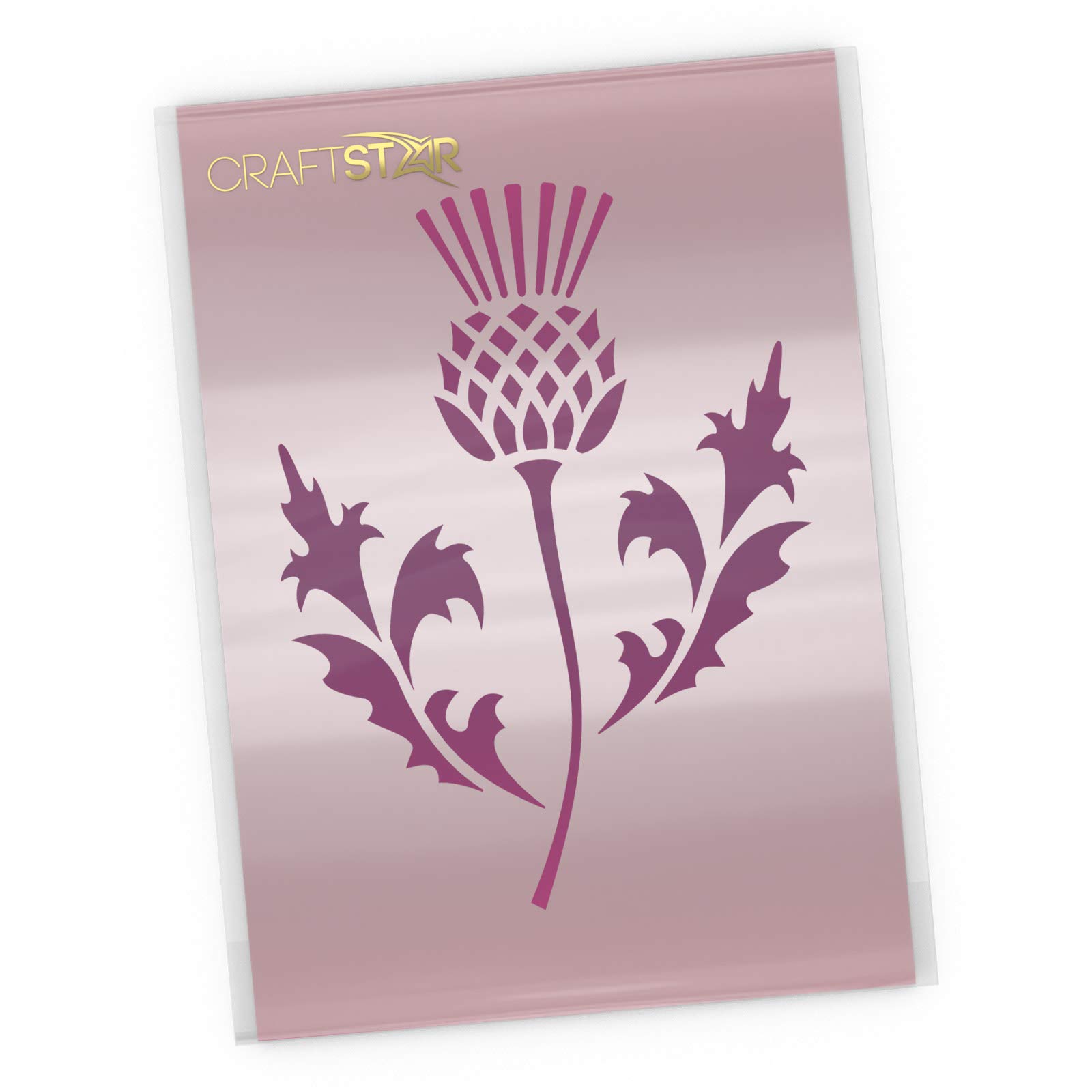 CraftStar Scottish Thistle Stencil - National Emblem of Scotland - Reusable A4 Mylar Template