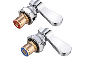 sepaitek Lead-Free 2 Pack Faucet Handle Repalcement Valve Stem Repalcement Assembly, Commercial Faucet Parts for Kitchen Sink Faucet, Brass Constructed with Ceramic Disc