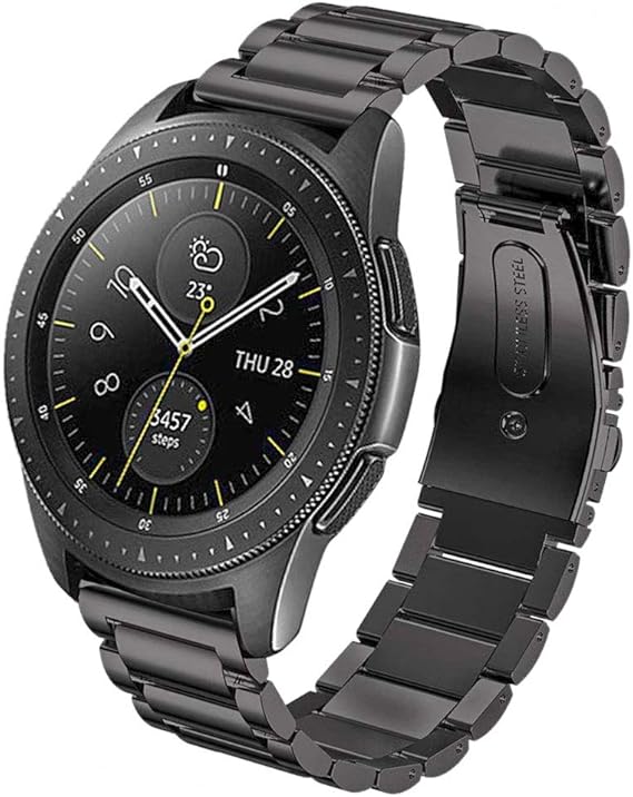 Galaxy Watch 42mm Bands Galaxy Watch Active 2 Bands 20mm Watch Stainless Steel Bands Compatible With Samsung Galaxy Watch 42mm Sm R810 Galaxy Watch Active 2 40mm 44mm Smart Watch Strap Black Amazon Ca Cell