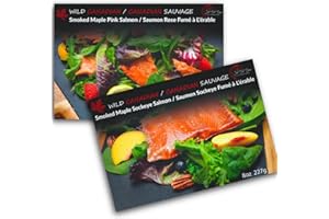 Wild Canadian Smoked Sockeye & Pink Salmon Duo with Maple Syrup - 2 Pack Retort Pouch Ready To Eat Fish Filet