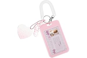 Amaxiu 3" Acrylic Kpop Photocard Holder, Photocard Display Frame Kpop Photocard Stand Kpop Photocard Organizer with Keychain