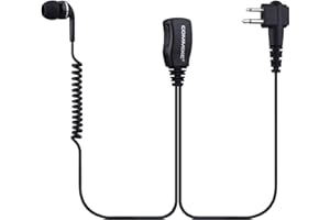 COMMIXC 2-Pack Walkie Talkie Earpiece, 2.5mm/3.5mm 2-Pin in-Ear Walkie Talkie Headset with PTT Mic, Compatible with Motorola Two-Way Radios