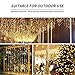 Curtain String Lights, Battery/USB Powered 200 LED Twinkle Light with Remote, Auto On/Off Setting & 8 Modes Fairy Lights for Indoor/Outdoor Bedroom Party Decor (Warm White 9.8 x 6.6Ft)