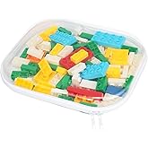 2pieces,Zippered Hard Pouch, Clear Hard Shell Zipper Case, Clear Plastic Storage Box Containers Small Toiletry Bag for Small Items, Toys, Building Blocks, Puzzles, Cosmetics & Stationery (Medium)