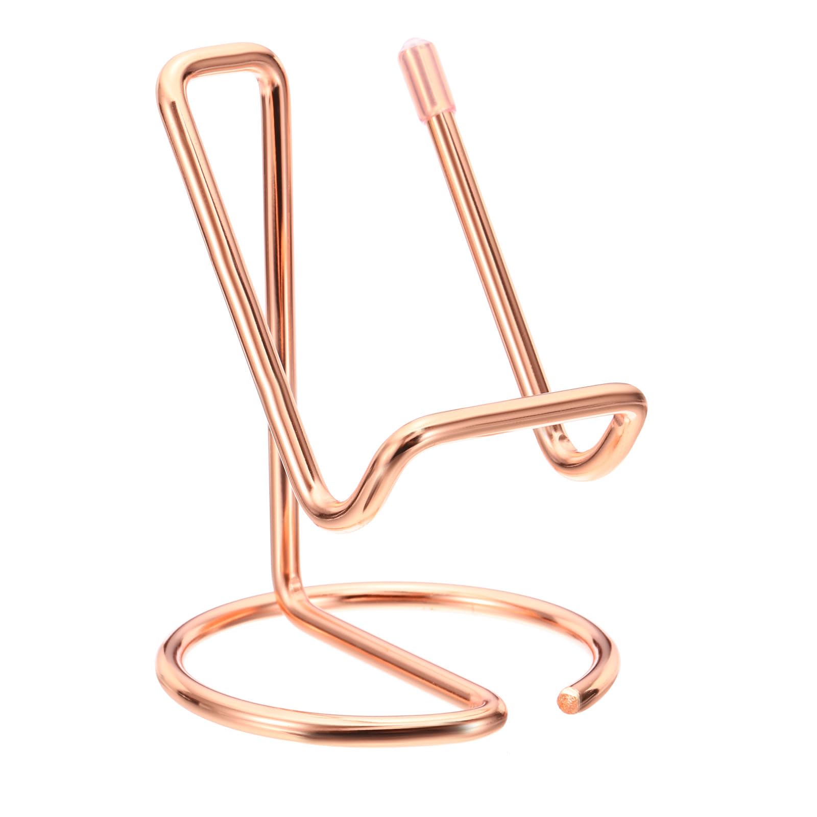 PATIKIL Desk Business Card Holder, Metal Card Storage Folder Desktop Business Card Storage Box for Office Desk Storage Business Meeting, Rose Gold