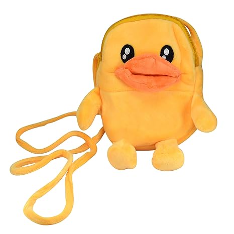 Saamarth Impex Soft Fabric Kids Cute Babe Duck Sling Bag Multipurpose Bag with Zip Close-Yellow SI-7258