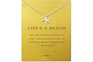 LANG XUAN Friendship Compass Necklace Good Luck Butterfly Pendant Chain Necklace with Message Card Gift Card for Women