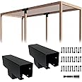 ITeVe.GD Pergola DIY Kit,2 Pcs 3-Way T-Angle Corner Brackets Elevated Wood Stand with Screws for 4"x4"(Inner Size:3.5"x3.5") Wood Beams,Pergola,Garden,Lumber&Metal Gazebo…