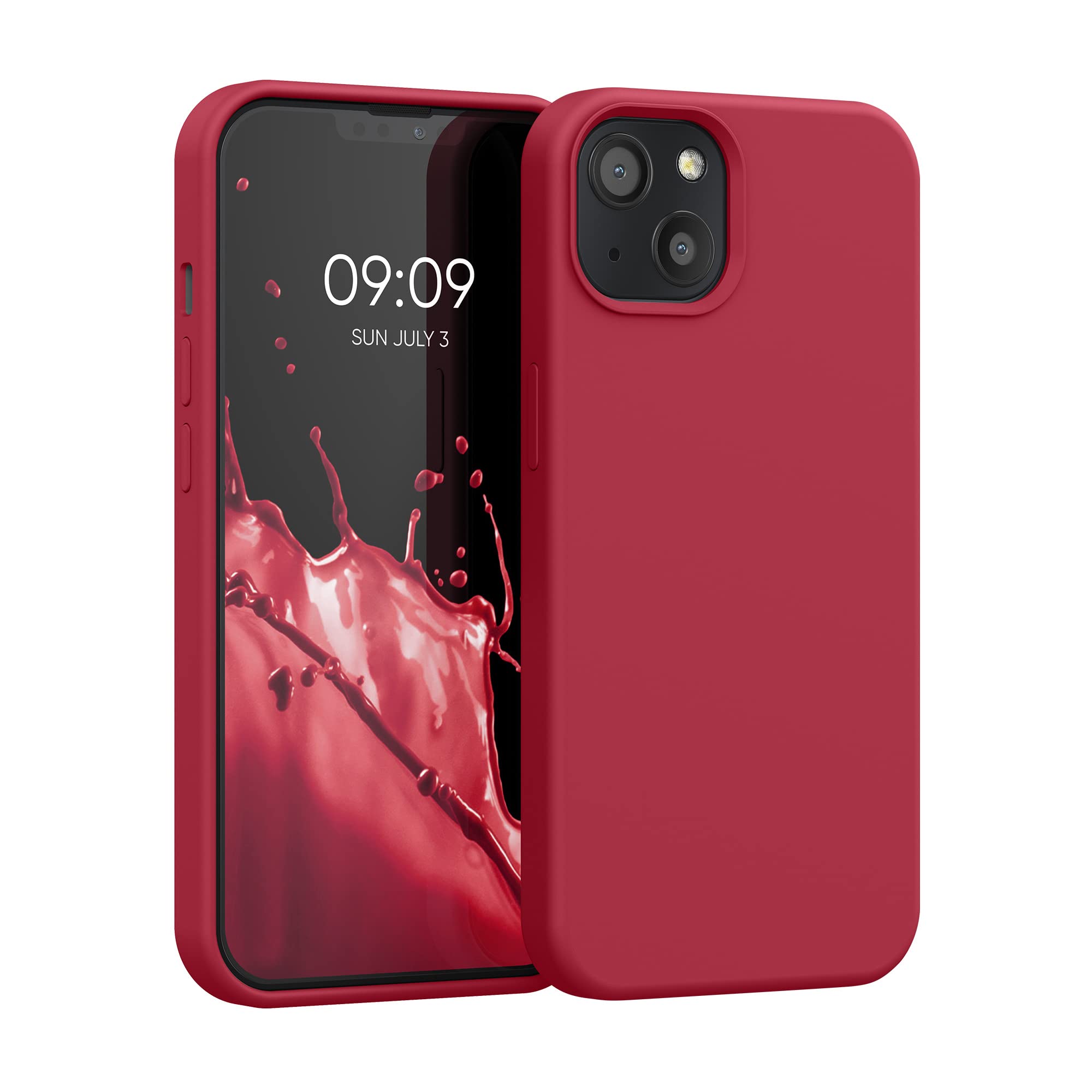 kwmobile Case Compatible with Apple iPhone 13 Case - TPU Silicone Phone Cover with Soft Finish - Classic Red