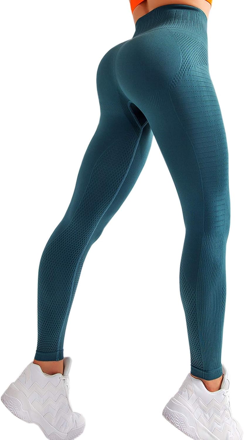 Ladies Seamless Yoga Pants Training Running Leggings Classic Solid