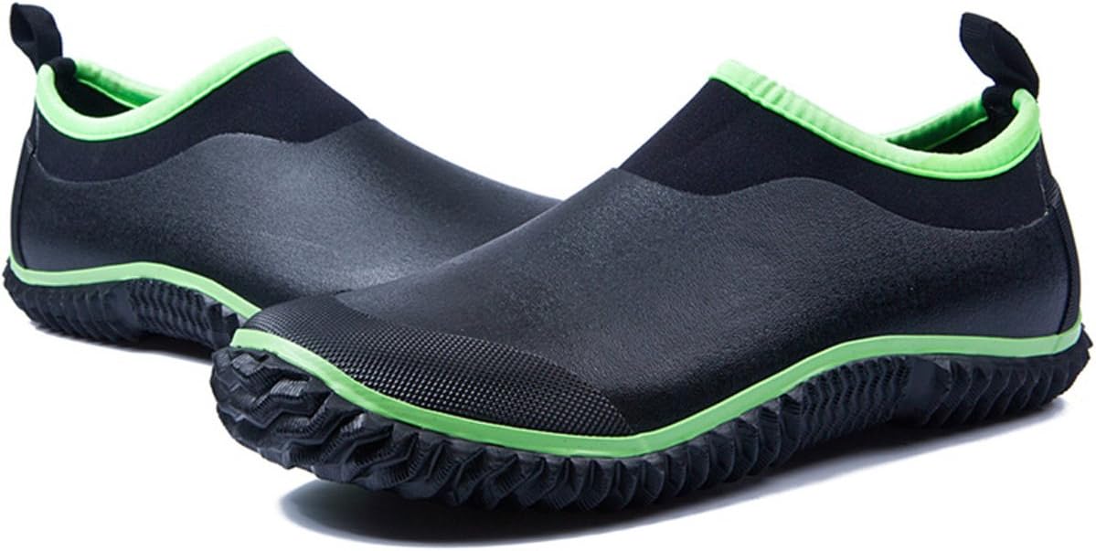 Womens Rain Shoes Boots Summer Waterproof Garden Shoes Slip on Neoprene Rubber Water Shoes Mens Non Slip Ankle Car Wash Low Short Shoes Outdoor Walking Sneaker Lightweight Beach Aqua Shoes