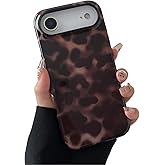 Longlayss Compatible with iPhone 17 Air Case Tortoise Shell Phone Case for Women Girl Shockproof TPU and Hard PC Protective Cover - Amber Brown Leopard
