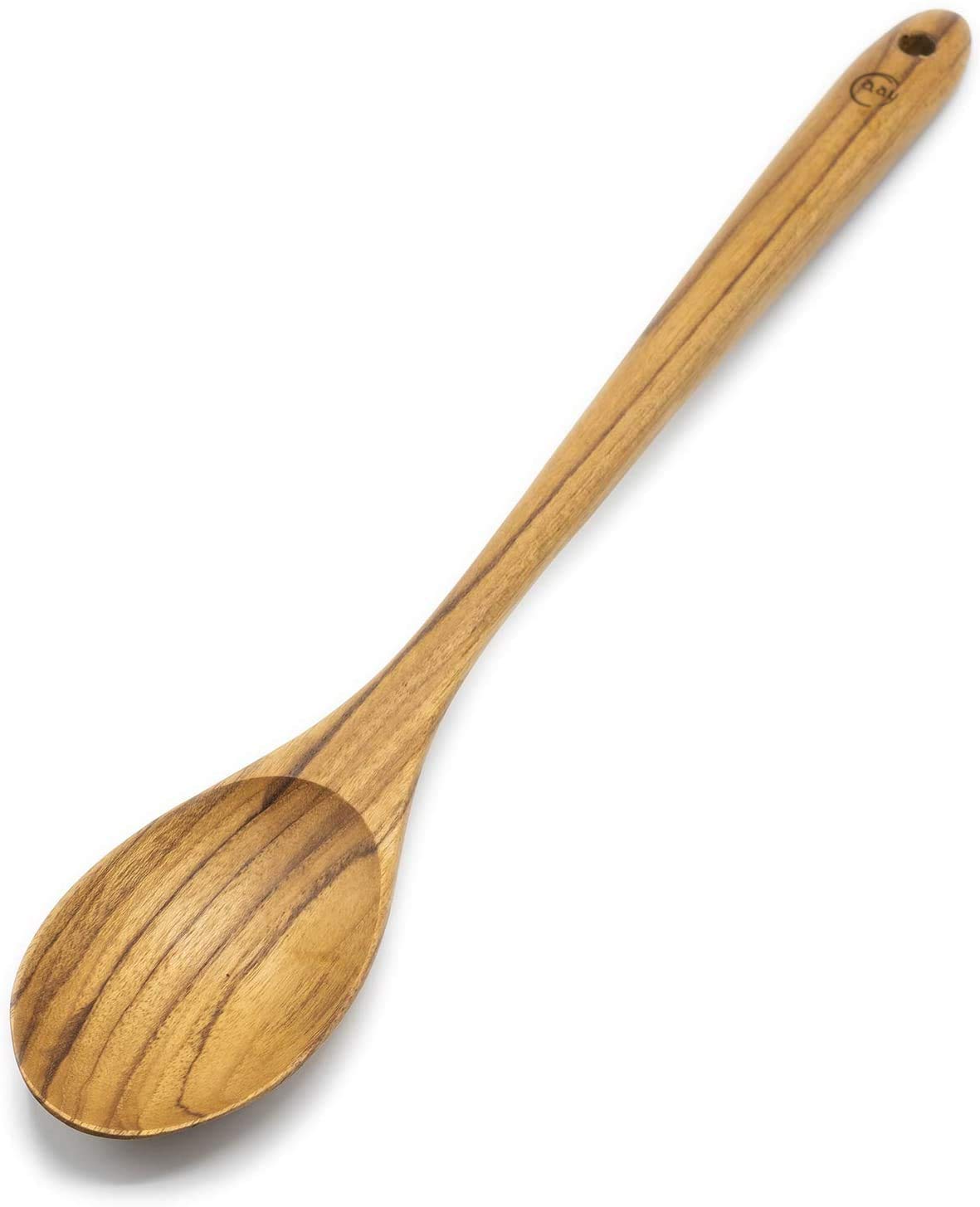 FAAY 13.5" Teak Cooking Spoon, Wooden Spoon, Mixing Spoon Handcraft