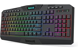 Redragon K503 Wireless Gaming Keyboard, 3-Mode (2.4G/BT/USB), RGB LED Backlit, Multimedia Keys, Fully Programmable Silent Membrane Keyboard with Wrist Rest for Windows PC Games (Black)