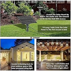 Stright 48FT Solar Powered String Light with Remote