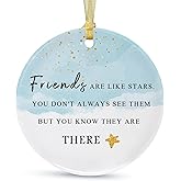 Best Friend Christmas Ornaments Gift 2026,Friendship Ornaments,Besties Forever Ornament,Friends Tree Ornaments,Ceramic Keepsake Double-Sided Printing with Ribbon,Gift Box,Greeting Card(2.9")