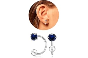 VDKIDKT Tiny 3mm Birthstone Earrings for Women Teen Girls Small Huggie Half Hoop Earrings Tiny Cartilage Hypoallergenic Stud 