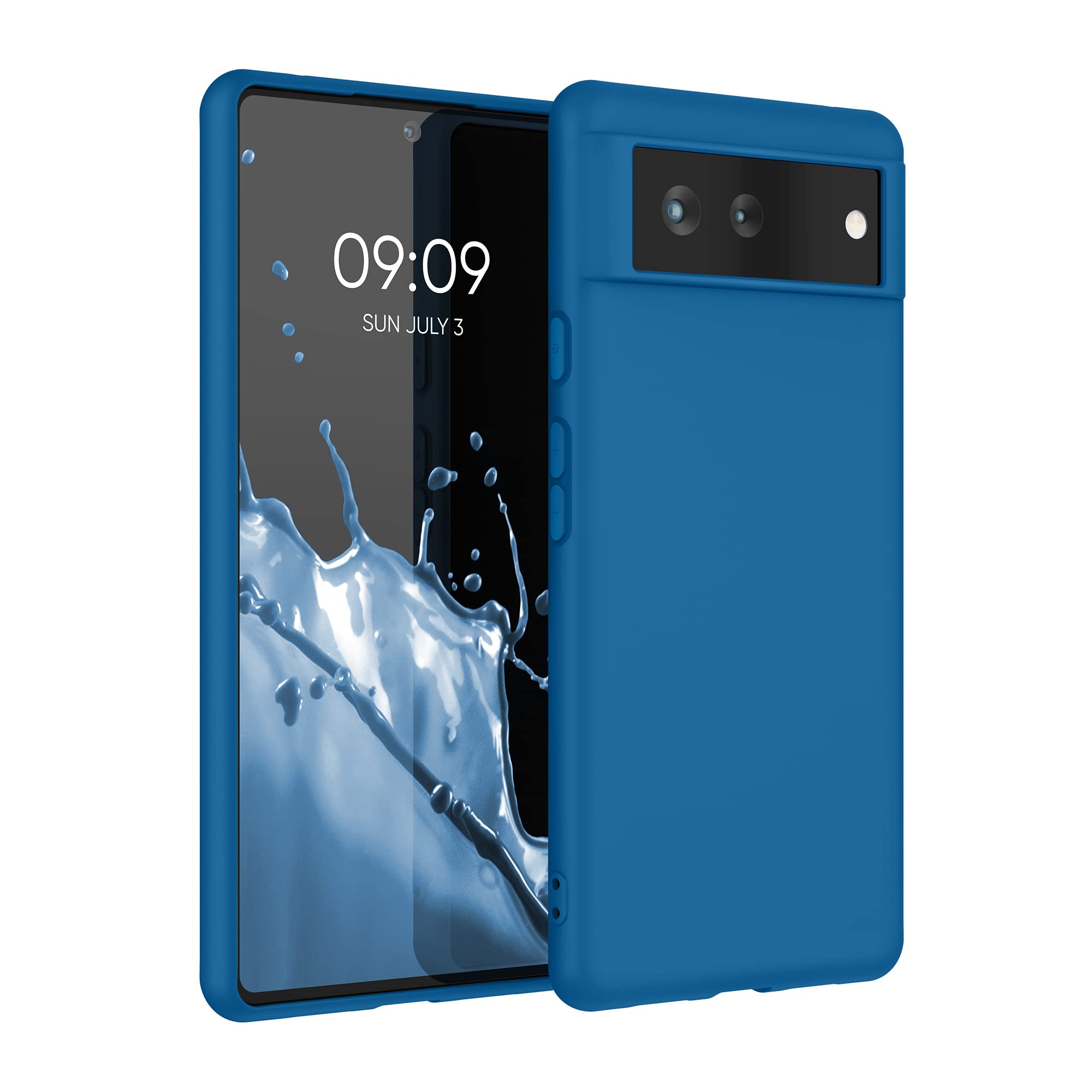 kwmobile Case for Google Pixel 6 Case - Soft Cover - Shockproof TPU Material - Wireless Charging - Blue Reef โ image 1