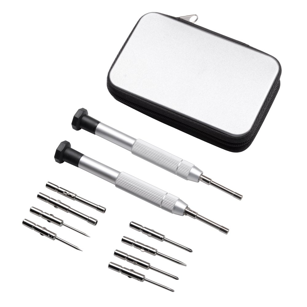 ETopLike Screwdrivers Kit Repair Tool for Eyeglass/Glasses/ Watch/Cellphone/ Clock (12PCS, Travel Pocket)