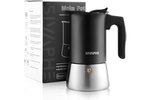 Sivaphe Stainless Steel Stovetop Espresso Brewer 6 Cup Induction Mocha Pot Cuban Coffee Maker Italian 10 fl.oz máquina de café expreso