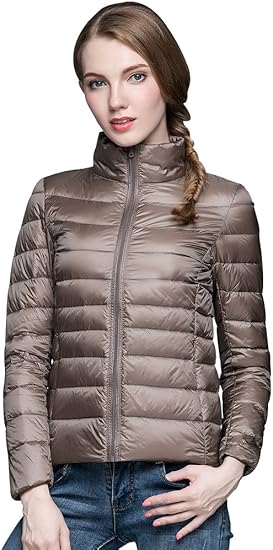 Amazon Worthit ダウンジャケット レディース ライト ダウン コート 登山 軽量 防寒 防風 暖かい 秋冬春 Wi15 M襟カーキ コート ジャケット 通販