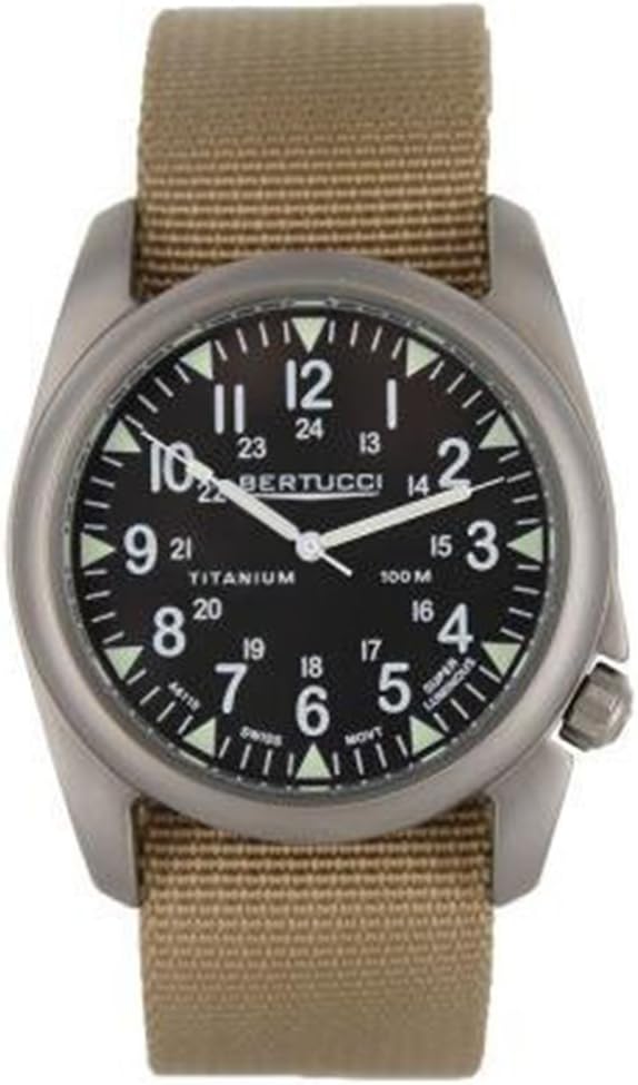 Bertucci 03441 Men's Analog Brown Leather Band Black Dial Watch