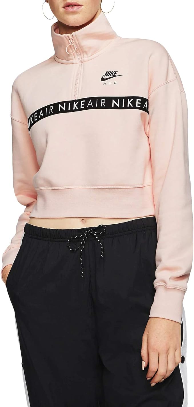 nike air womens half zip hoodie pink