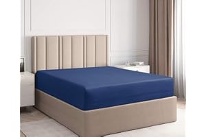 Minor Monkey King Fitted Sheet 1000 Thread Count 100% Egyptian Cotton Royal Blue 16" Deep Pocket Bottom Sheet Extra Long Staple Cotton Soft & Elastic Sateen Weave 1 Piece Fitted Sheets Snug Fit Bed