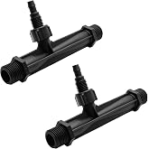 bociloy 2PCS 1/2" Venturi Fertilizer Injector, Irrigation Tube Mixer with Barbed Fittings, Multi-Purpose Garden Agricultural Injector for Greenhouse, Farm, Lawn &amp; Hydroponic Systems