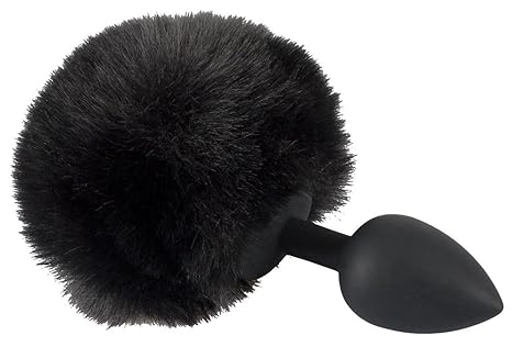 ORION Analplug - Butt Plug mit Puschel für Frauen und Männer, Analplug mit Tail perfekt für Rollenspiele, schwarz