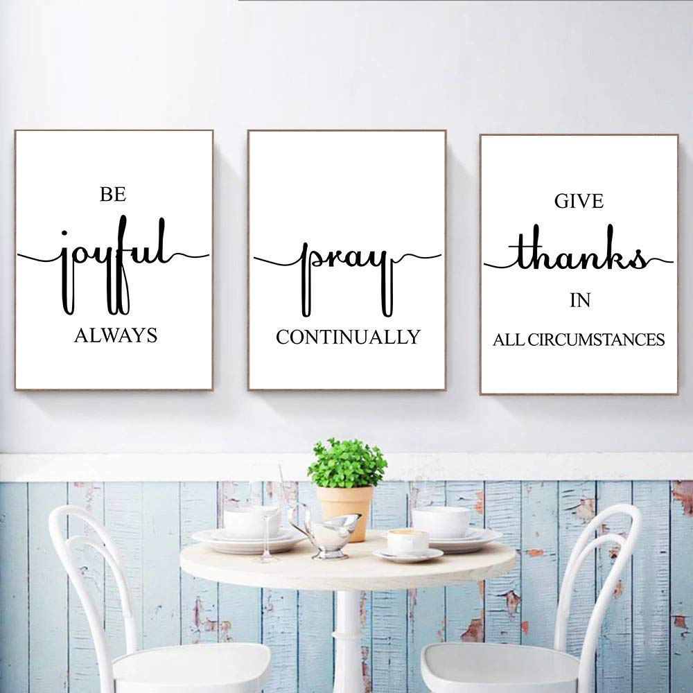 Posters Handmade Products Living Room Wall Art Scripture Wall Art Bedroom Decor Be Joyful Always Home Decor Signs Set Of 3 Prints 8 X 10 1 Thessalonians 5 16 18 Living Room Art Unframed Family Quotes