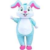 Arokibui Inflatable Easter Bunny Costume Blow up Rabbit Costume Rabbit Mascot Suit Unisex Full Body Bunny Suit