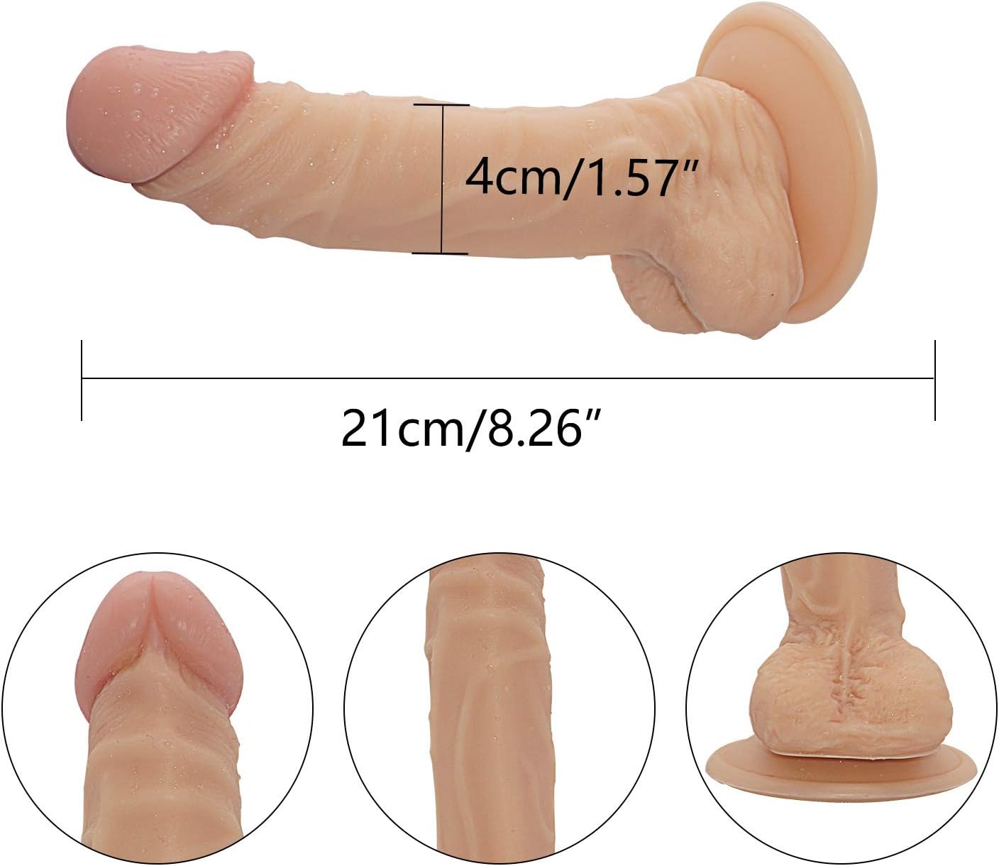 Couplehappy 8.26 in Wearable Belt on Dídlõ with Detachable PênňísDíllõ Ladies Lovers Toy with Adjustable Belt (Color : Flesh)