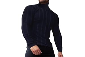 JoZorro Men Turtleneck Long Sleeve Sweater High Neck Top Slim Fit Lightweight Knit Roll Neck Pullover Sweaters for Men