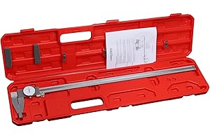 Accusize Industrial Tools 24'' x 0.001'' Heavy-Duty Dial Caliper, Stainless Steel in Fitted Case, 1721-0024