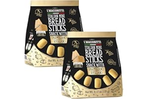 I Macoritti Special Breadsticks with Parmigiano Reggiano - Authentic Italian Snack, Zero Sugar, Oven-Baked, Non-GMO, Preserve Free, Made in Italy - 6.17 oz, Pack of 2