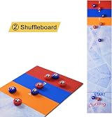 RAYNA GAMES 3 in 1 Tabletop Shuffleboard Bowling Curling Set 8 P rollers view 5