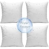 Ashler Outdoor Pillows, 18 x 18 Pillow Inserts Set of 4, Waterproof Throw Pillow Inserts Hypoallergenic for Patio, Water Resistant Indoor Outdoor Decorative