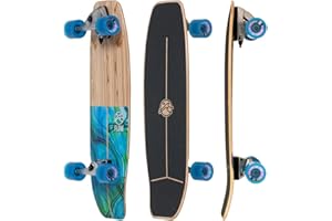 Flow Surf Skates Cruiser - 32"x10" 7-Ply North American Maple Deck with Exotic Veneer, Carving Truck, Fully Assembled, Supports up to 275 lbs for Surf-Like Carving