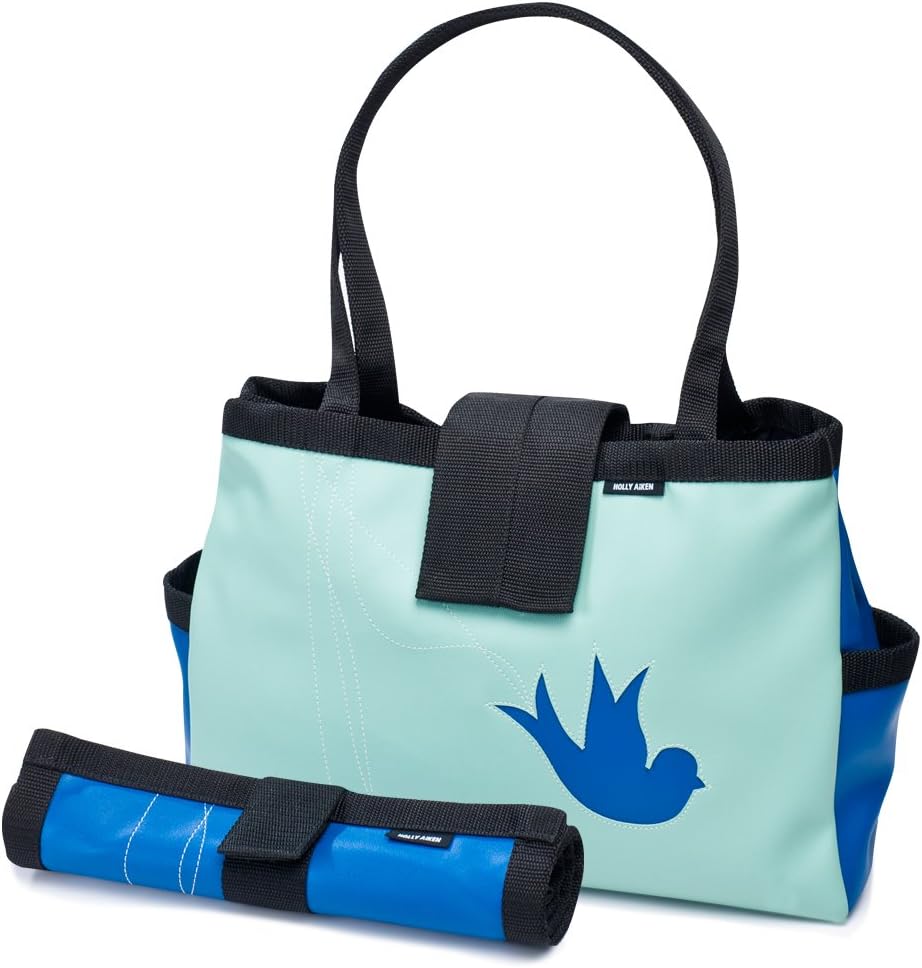 Holly Aiken Bomber Diaper Tote Bag, Bird, Jade/Royal Blue