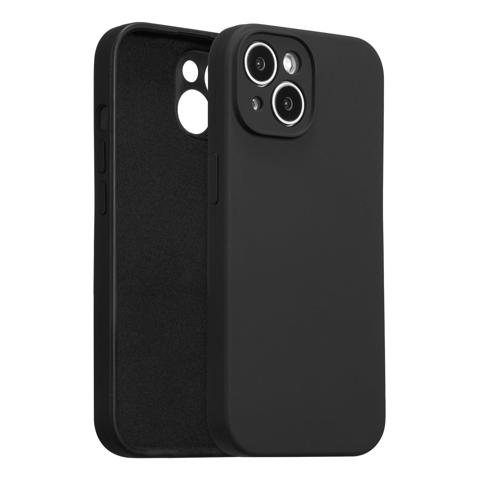 UCASONG for iPhone 14 Plus Case Silicone,with [Full Camera Protection][Soft Anti-Scratch Microfiber Lining],Liquid Silicone Ultra Slim Shockproof Phone Case for Men Women Girls-Black