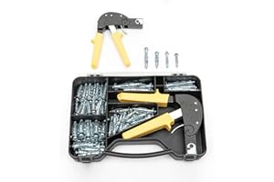 HOME MASTER HARDWARE Hollow Wall Anchors Setting Tool Kit, Heavy Duty Anchor Gun with 72 pcs Molly Bolts, Hollow Drive Wall Drywall Anchor Screws Assortment Kit for Cavity Anchor Plasterboard Fixing