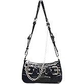 FONETTOS Punk Bag, Sourpuss Gothic Tote Purse Y2K Cool Style Trendy Women Shoulder Bags Rock Fashion Girls Handbag