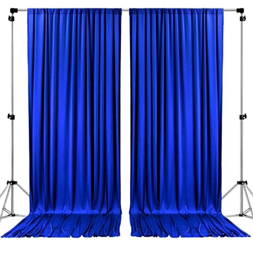 AK TRADING CO. 10 feet x 10 feet Polyester Backdrop Drapes Curtains Panels with Rod Pockets - Wedding Ceremony Party Home Window Decorations - Royal Blue (DRAPE-5x10-ROYAL)