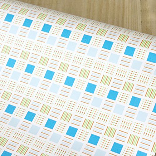 Yifely Shelf Drawer Liner Peel & Stick Refurbished Old Countertops Boxes 17.7 Inch by 13 Feet Blue Grid