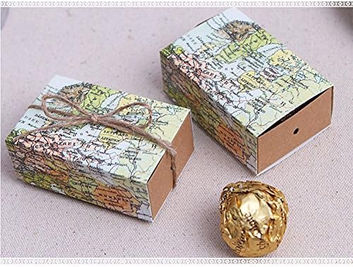 Ruip Traveling Around the World Wedding Candy Box Gift Packing Box Casamento World Map Wedding Favor Boxes 10 pcs